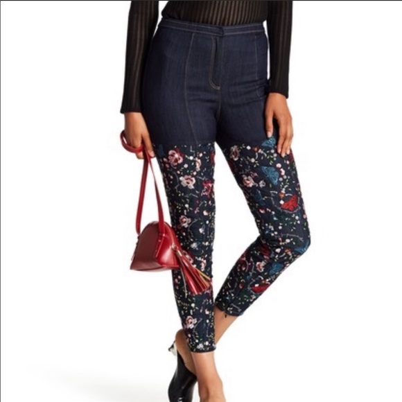 Cinq a Sept Eva Marie Embroidered Floral Pants /Jeans - Picture 1 of 6